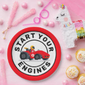 レースカーあなたのエンジンの誕生日パーティーを開始 ペーパープレート (パーティー)