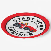 レースカーあなたのエンジンの誕生日パーティーを開始 ペーパープレート (アングル)