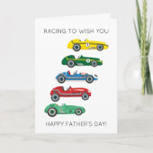 レースカーおもしろいプンファーザーズデイカード カード (正面)