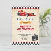 レースカーおもちゃの誕生日招待状 招待状 (スタンド正面)