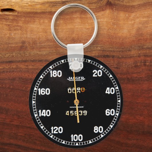 レースカーからの古いヴィンテージ計ゲージ キーホルダー (正面)
