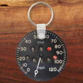 レースカーからの古いヴィンテージ計ゲージ キーホルダー (正面)