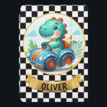 レースカーで走る可愛いディノ iPad PROカバー<br><div class="desc">愛パーソナライズされたらしいディノ・レーサーipadカバー！かわいい恐竜として見るレーシングカーの車輪を取り、興奮とおもしろいを点火。恐竜の愛好家やレーシングファンに最適なお洒落このデザインは、どの宇宙にも魅力と個性を追加する。</div>
