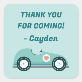 レースカーに感謝ステッカー スクエアシール