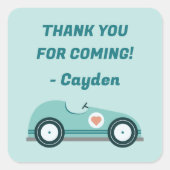 レースカーに感謝ステッカー スクエアシール (正面)