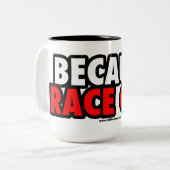 レースカーので ツートーンマグカップ (正面左)