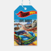 レースカーのサンキュータグ - カラフルなギフトタグ ギフトタグ (裏面)