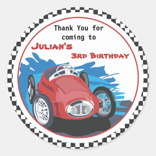 レースカーのシール ラウンドシール (正面)