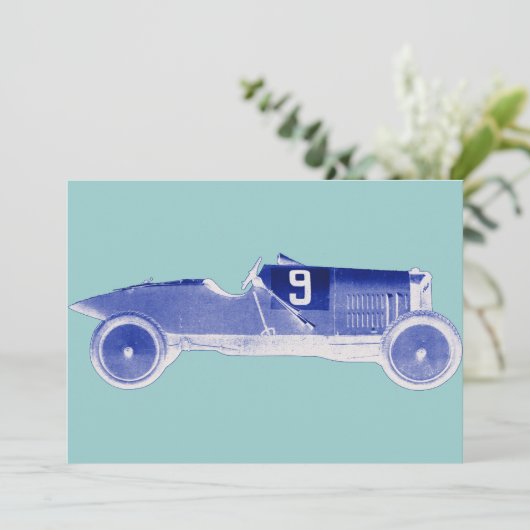 レースカーのテーマのパーティの招待状 招待状 (スタンド正面)