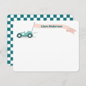 レースカーのノートカード サンキューカード (正面/裏面)