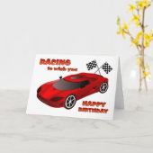 レースカーのバースデー・カード カード (黄色い花)