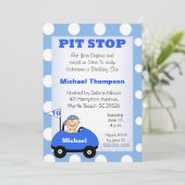 レースカーのパーソナライズ誕生日招待状 招待状 (スタンド正面)