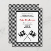 レースカーのパーティの招待状 招待状 (正面/裏面)