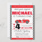 レースカーのパーティーの招待 招待状 (正面)