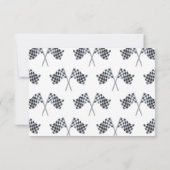 レースカーのベビーシャワー感謝してい- you サンキューカード (裏面)