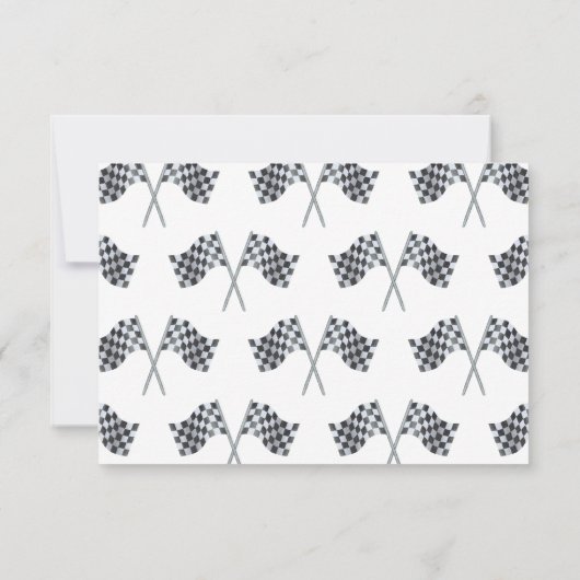 レースカーのベビーシャワー感謝してい- you サンキューカード (裏面)