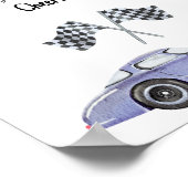 レースカーのベビーシャワー桃佐バー ポスター (角)