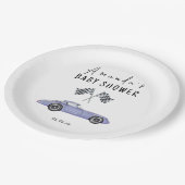 レースカーのベビーシャワー ペーパープレート (アングル)