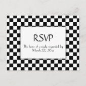 レースカーのメニューにRSVP（出欠の返信） インビテーションポストカード (正面)
