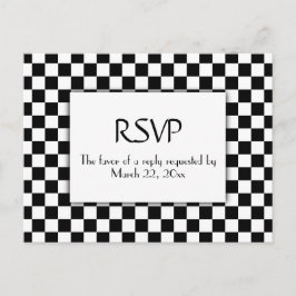 レースカーのメニューにRSVP（出欠の返信） インビテーションポストカード