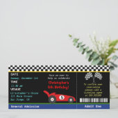 レースカーのレーサーの誕生日の招待状 招待状 (スタンド正面)