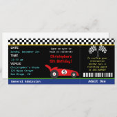 レースカーのレーサーの誕生日の招待状 招待状 (正面/裏面)