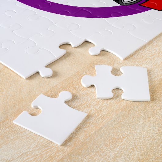 レースカーのロゴ ジグソーパズル (側面)