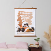 レースカーの夢 吊り下げ型タペストリー (寝室)