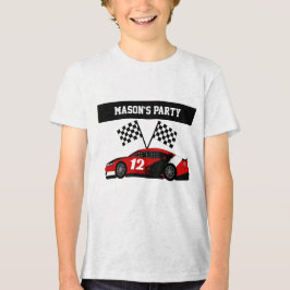 レースカーの文字と番号 トライブレンドＴシャツ
