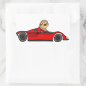 レースカーの漫画を運転するおもしろいな怠惰 長方形シール (バッグ)