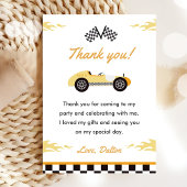 レースカーの男の子の誕生日パーティー サンキューカード 招待状