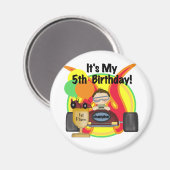 レースカーの第5誕生日のTシャツおよびギフト マグネット (正面/裏面)