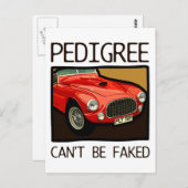 レースカーの血統、赤クラシックスポーツカー ポストカード (正面/裏面)