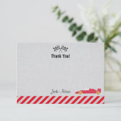 レースカーの誕生日のサンキューカード サンキューカード (スタンド正面)