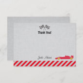 レースカーの誕生日のサンキューカード サンキューカード (正面/裏面)