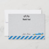 レースカーの誕生日のサンキューカード ノートカード (正面)