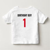 レースカーの誕生日のティー トドラーTシャツ (裏面)