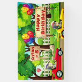 レースカーの誕生日の名前および年齢 横断幕 (縦)