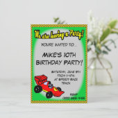 レースカーの誕生日の招待状 招待状 (スタンド正面)