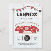 レースカーの誕生日の招待状 招待状 (正面)