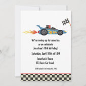 レースカーの誕生日の招待状 招待状 (正面)