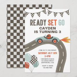 レースカーの誕生日パーティーへようこそ 招待状