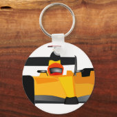 レースカーの誕生日パーティーギフトをパーソナライズ キーホルダー (正面)