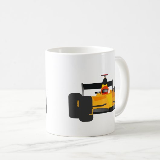 レースカーの誕生日パーティーギフトをパーソナライズ コーヒーマグカップ (正面右)