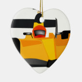 レースカーの誕生日パーティーギフトをパーソナライズ セラミックオーナメント (右)