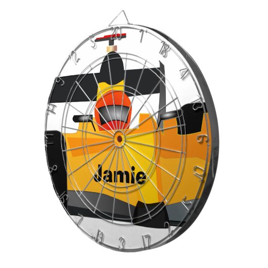 レースカーの誕生日パーティーギフトをパーソナライズ ダーツボード (正面右)