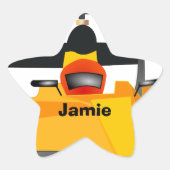 レースカーの誕生日パーティーギフトをパーソナライズ 星シール (正面)