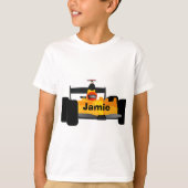 レースカーの誕生日パーティーギフトをパーソナライズ Tシャツ (正面)