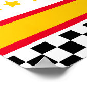 レースカーの誕生日パーティー歓迎の看板 ポスター (角)