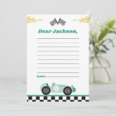 レースカーの誕生日パーティー タイムカプセル ノートカード (スタンド正面)